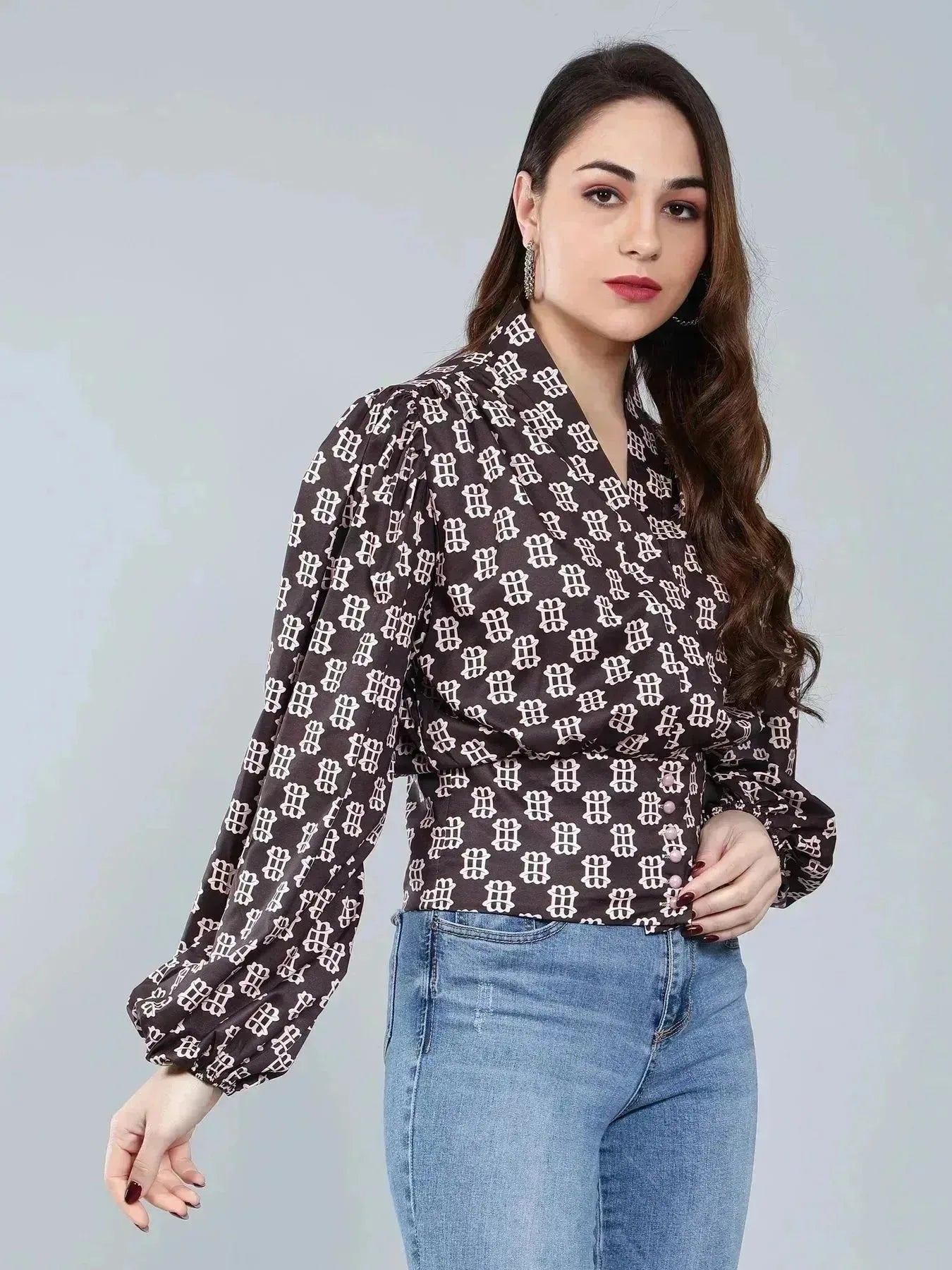 Vintage Printed Blouse