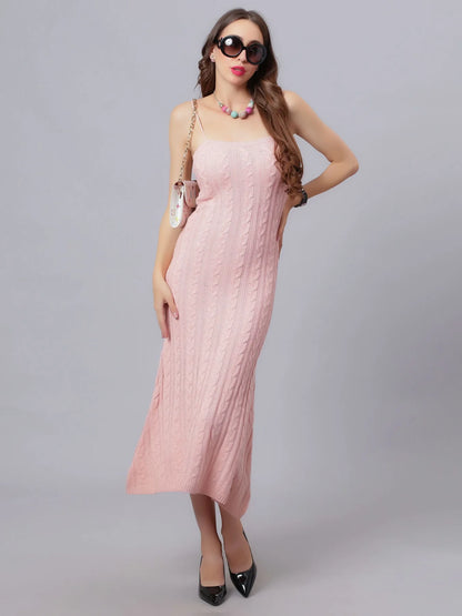 Cable Knitted Midi Dress