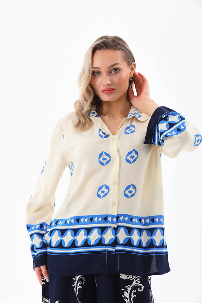 Abstract Printed Two-Piece Set