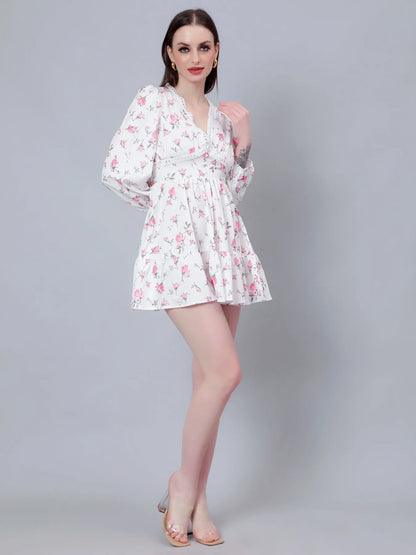 Ditsy Floral Print Mini Dress