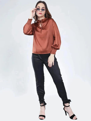 Tie Neck Satin Top