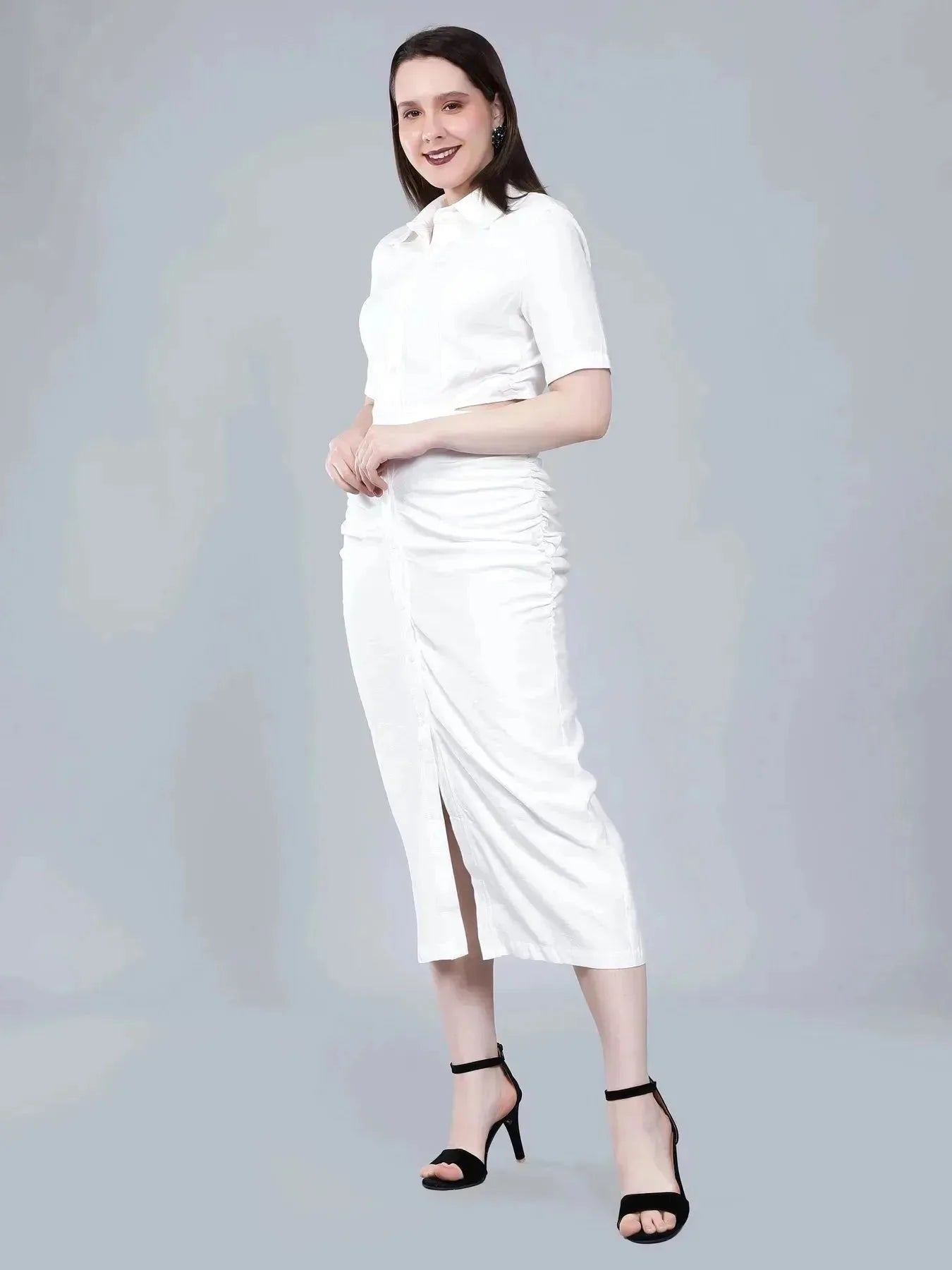 Back Cutout Shirt Dress