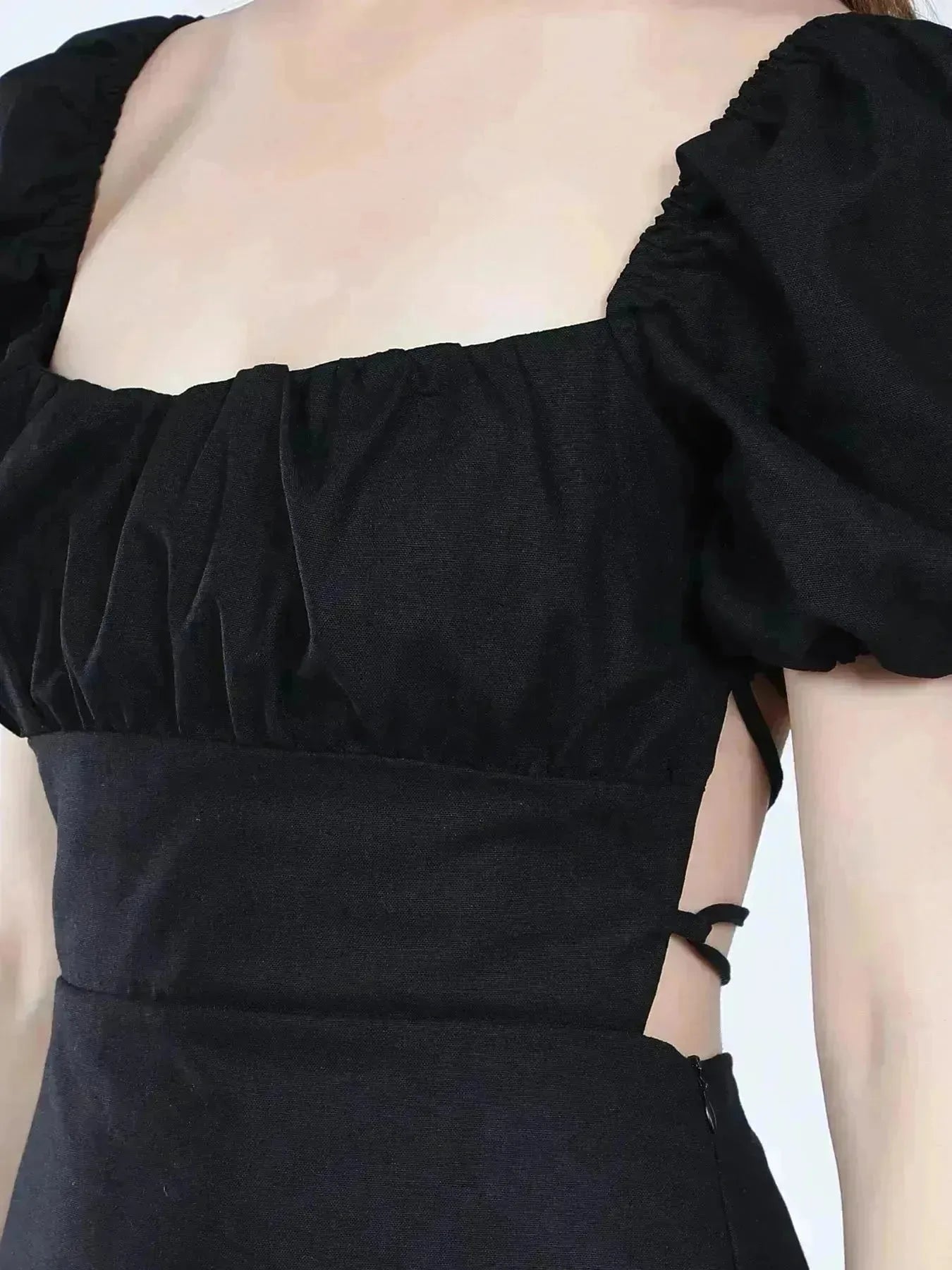 Off Shoulder Puff Sleeves Dress