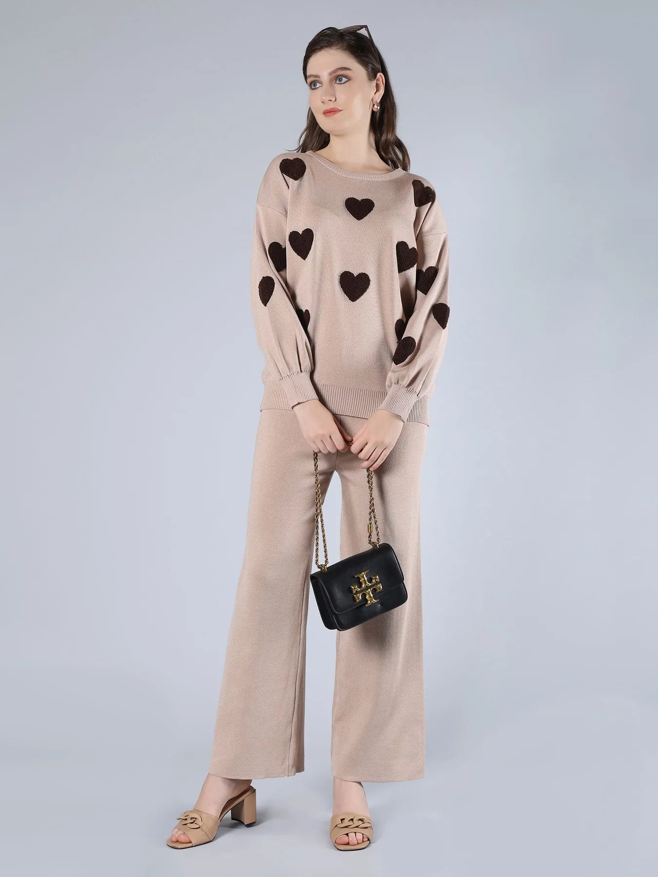 Heart Knitted Two Piece Set