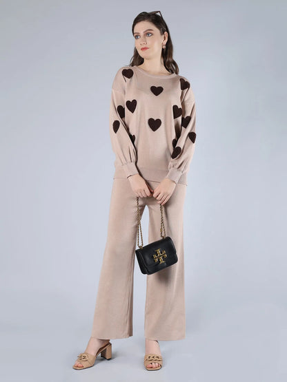 Heart Knitted Two Piece Set