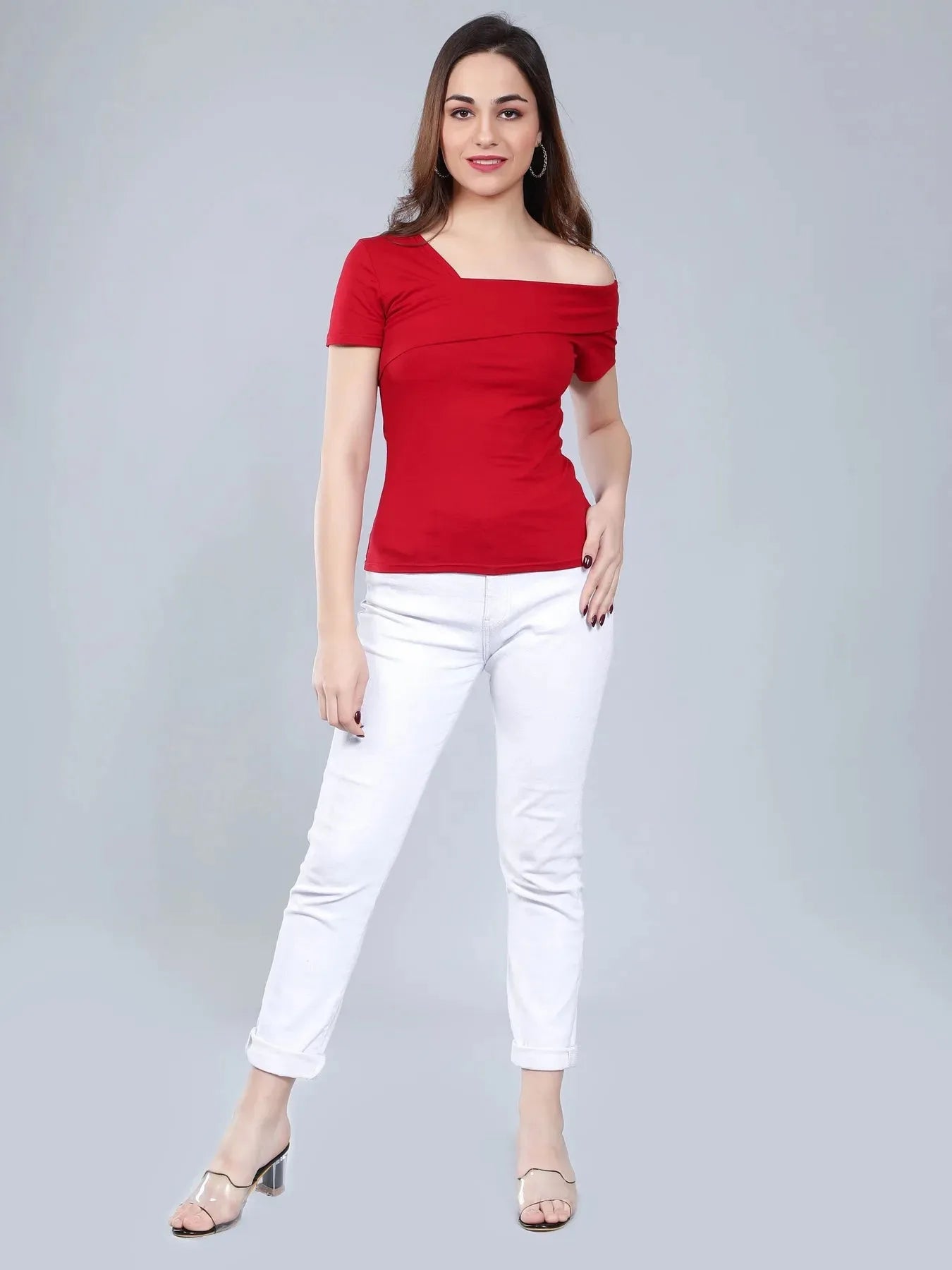 Asymmetric Neck T-Shirt