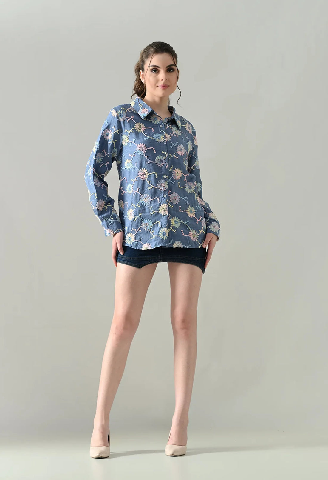 Meadow Bloom Embroidered Shirt