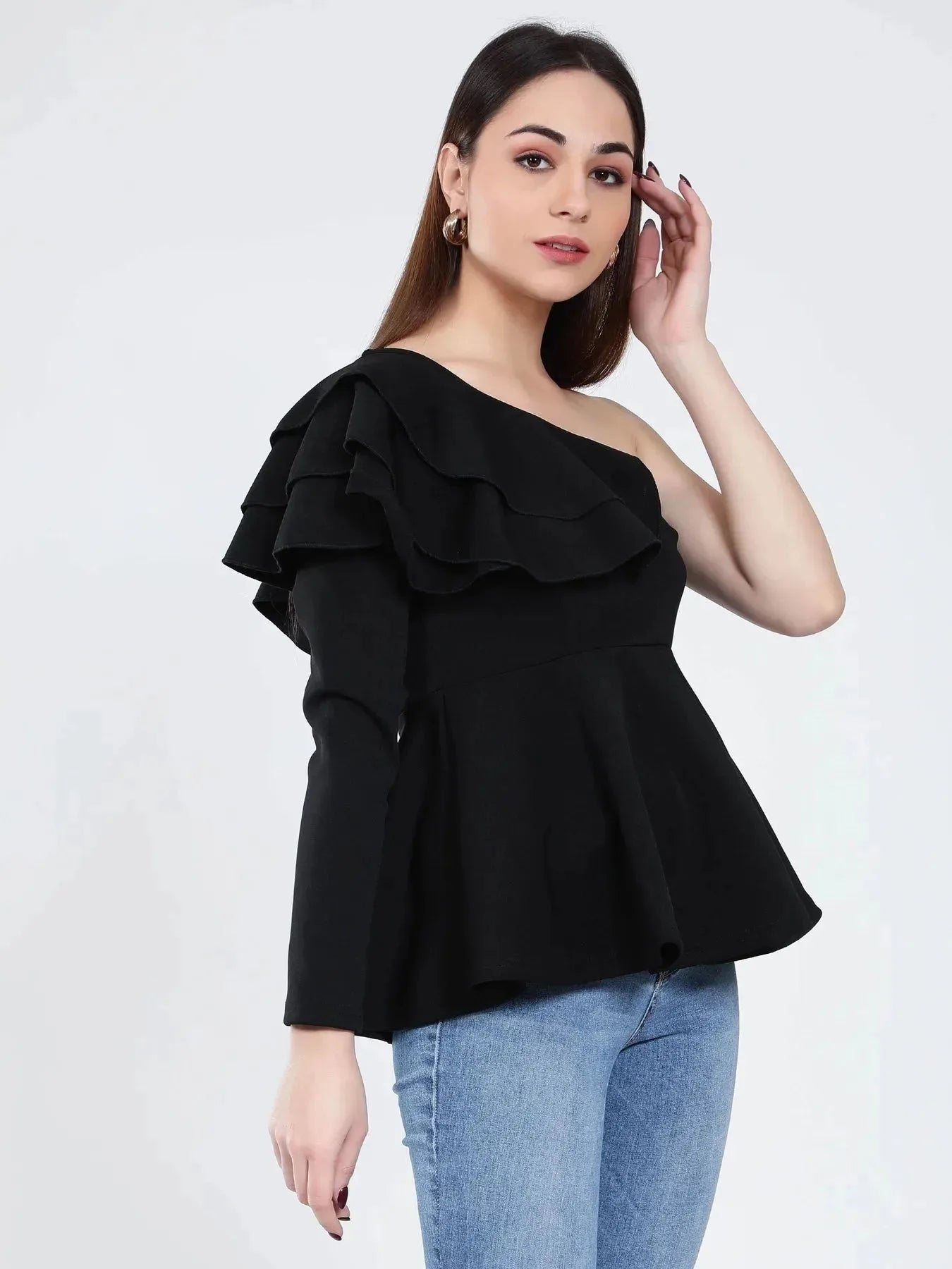 Off-Shoulder Peplum Blouse