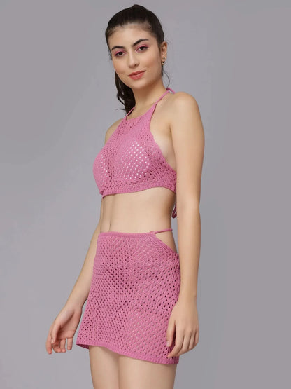 Sexy Crochet Two Piece Set