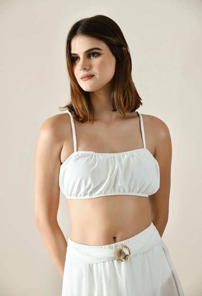 Solid Bikini Set With Sarong