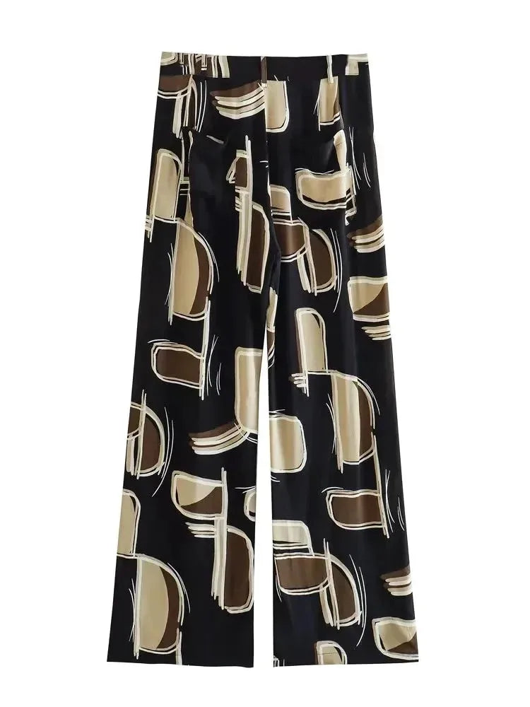 Abstract Printed Two-Piece Set