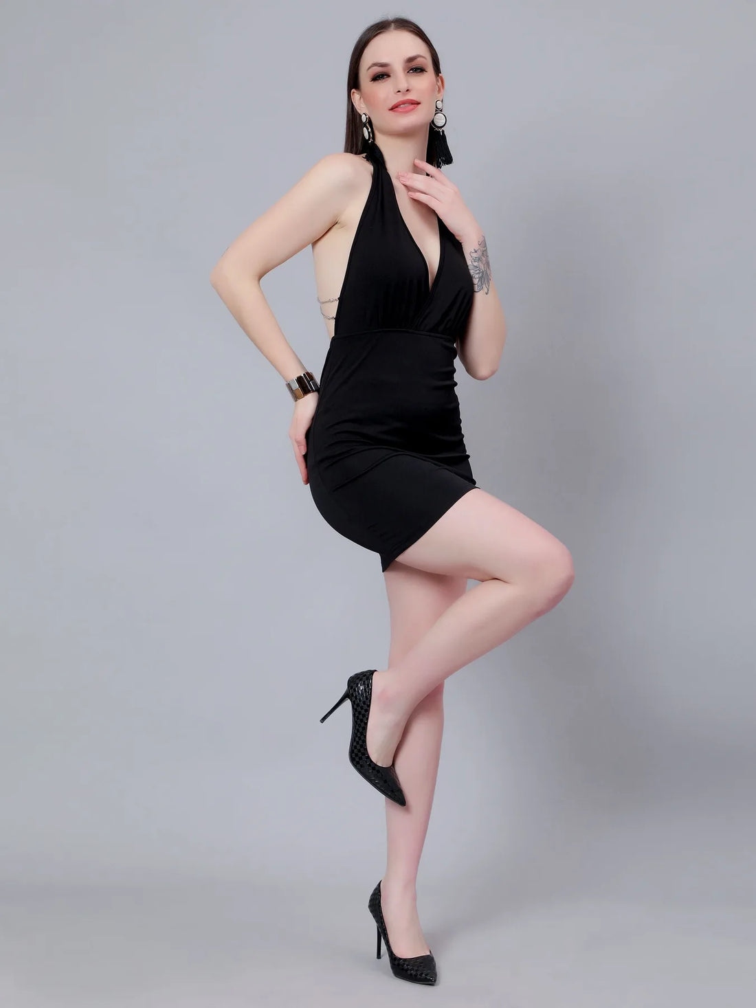 Chain Halter Mini Dress