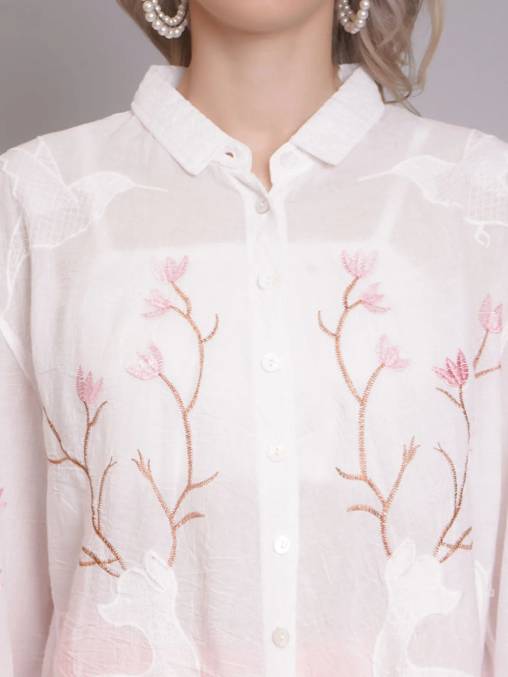 Deer Embroidered Shirt