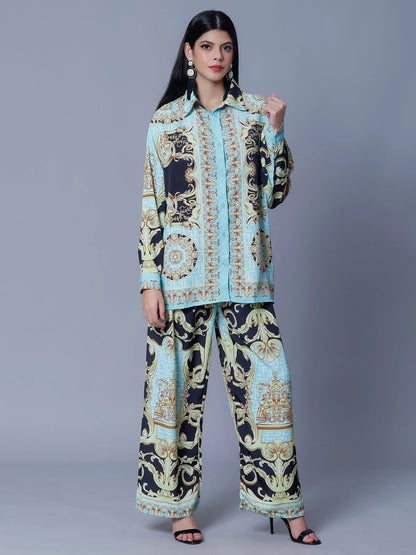 Vintage Printed Two-Piece Set