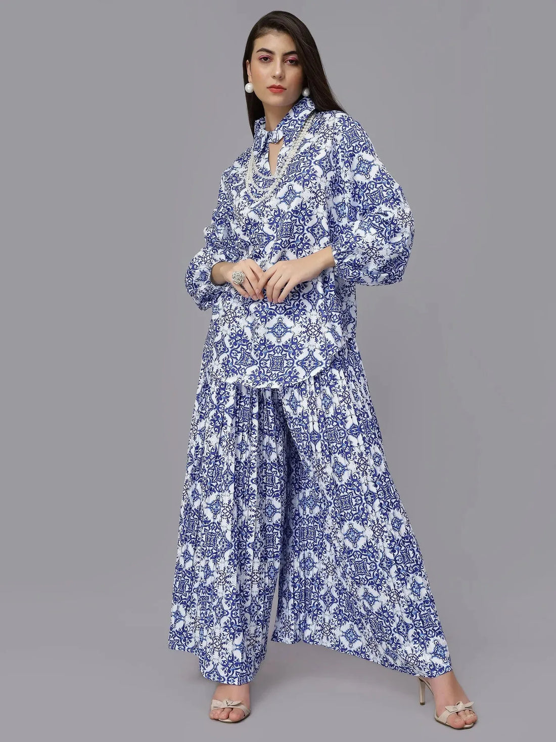 Majolica Print Oversized Two-Piece Set