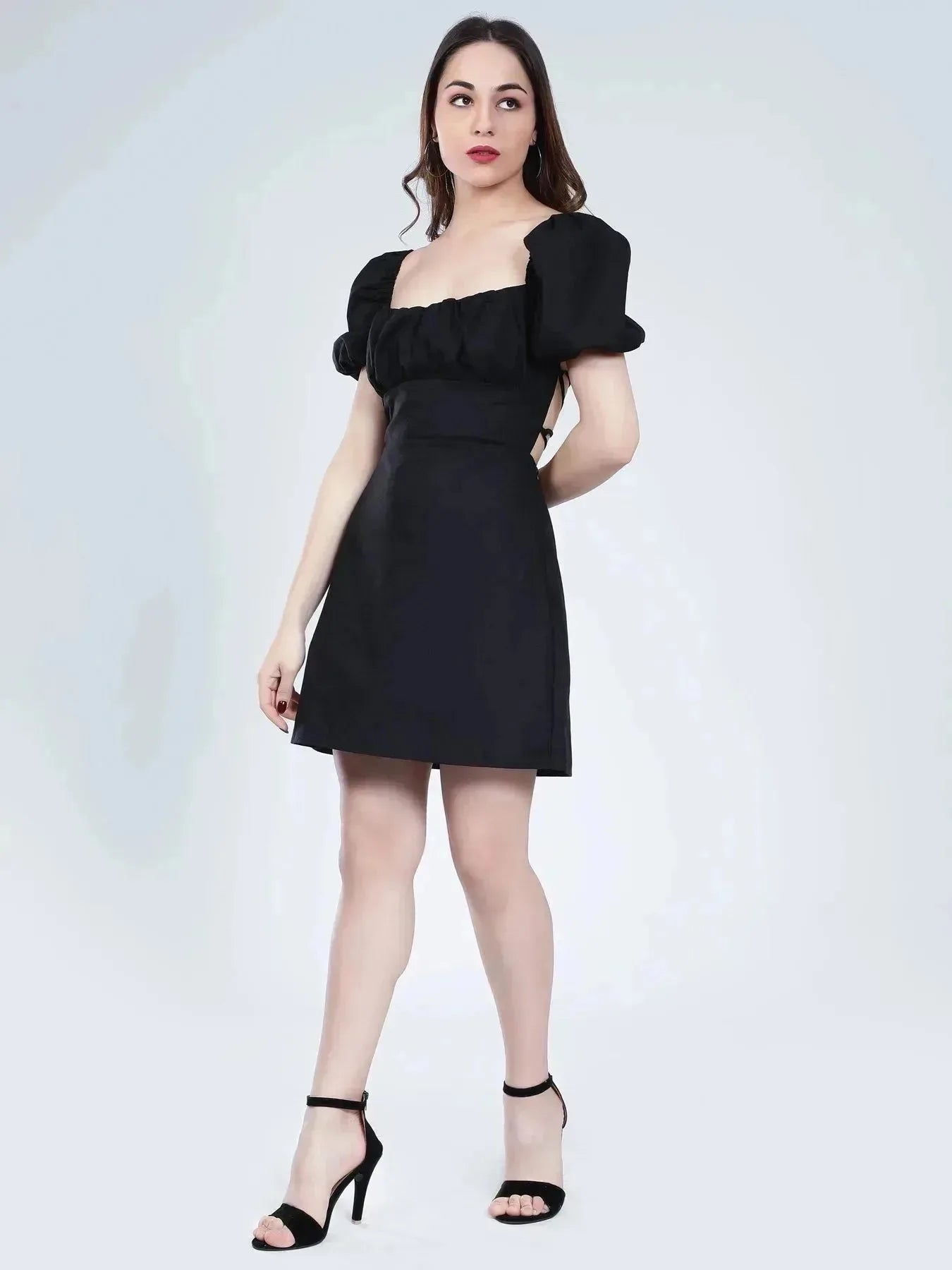 Off Shoulder Puff Sleeves Dress