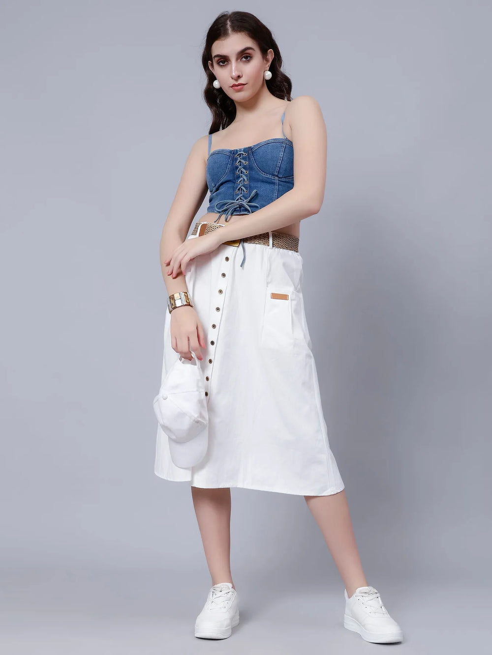 Classic Cotton Midi Skirt