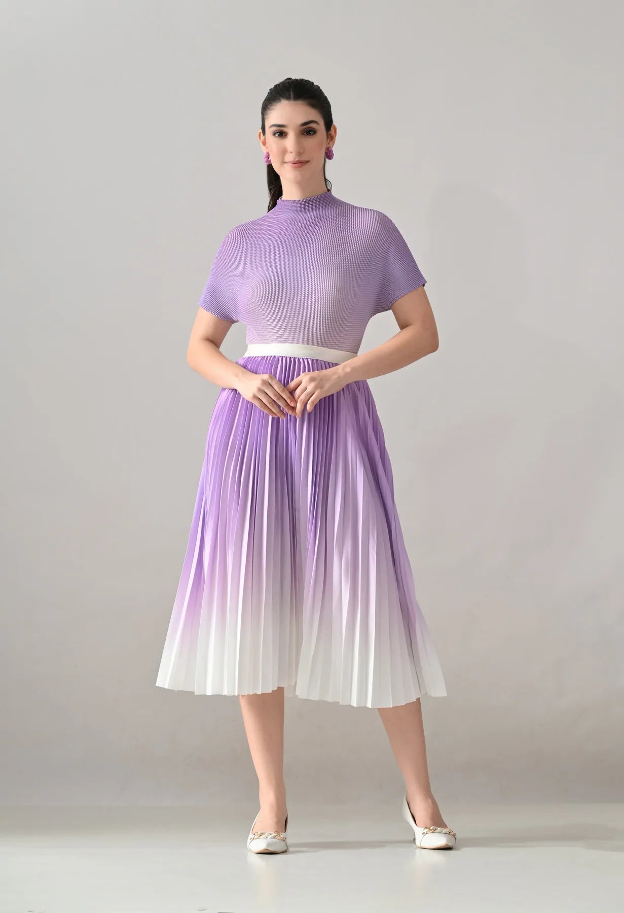 Ombre Pleated Two-Piece Set