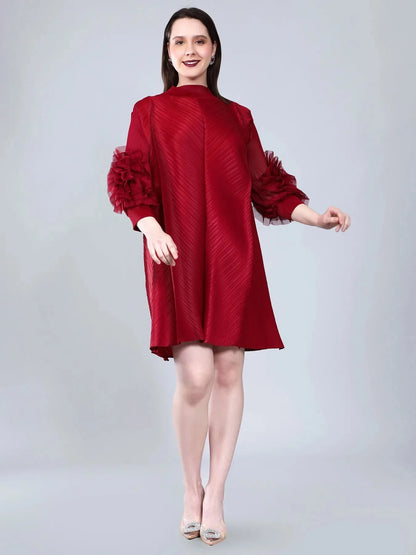 Vintage Flower Pleated Dress