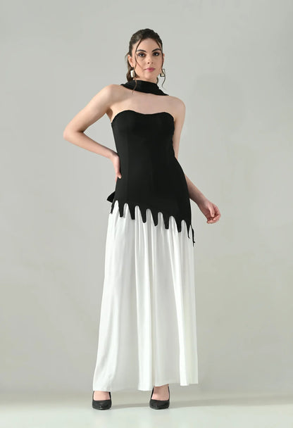 Vogue Contrast Tube Maxi Dress