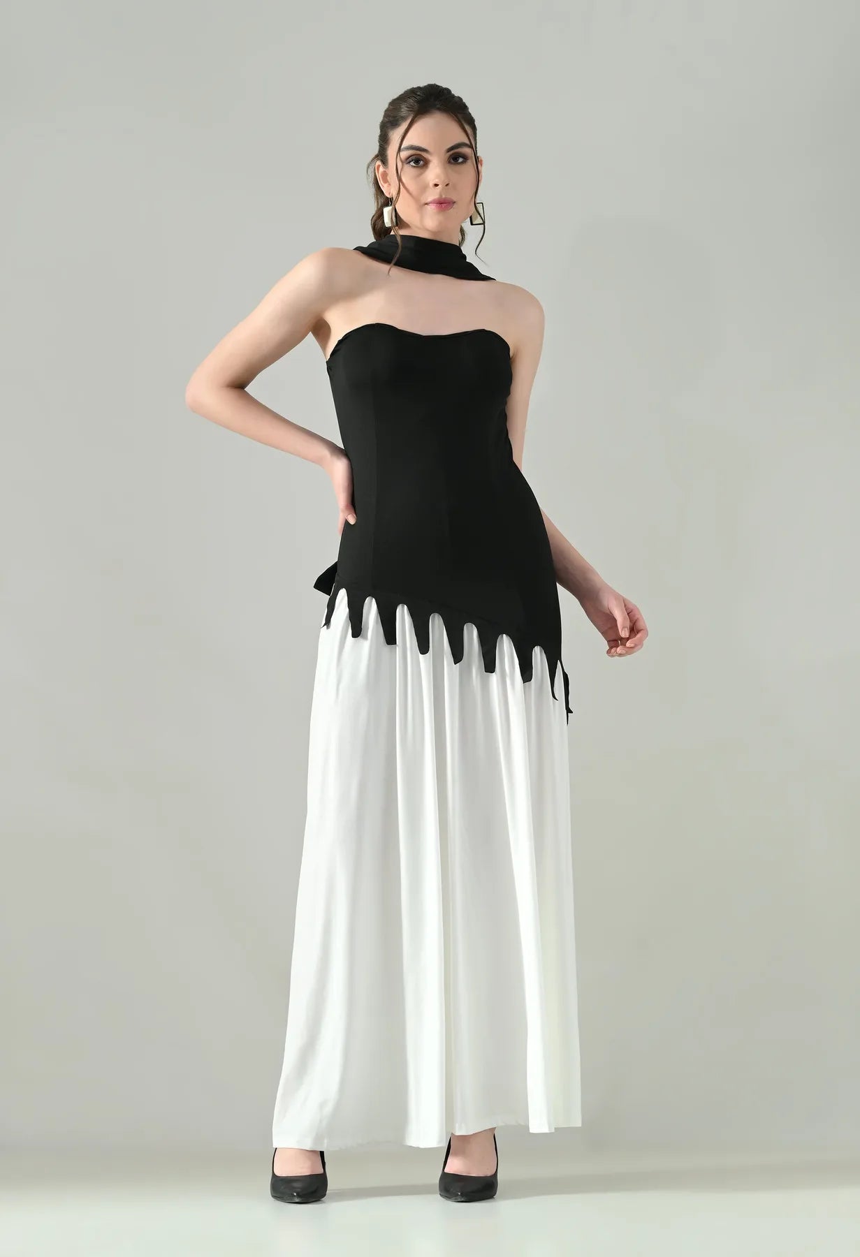 Vogue Contrast Tube Maxi Dress