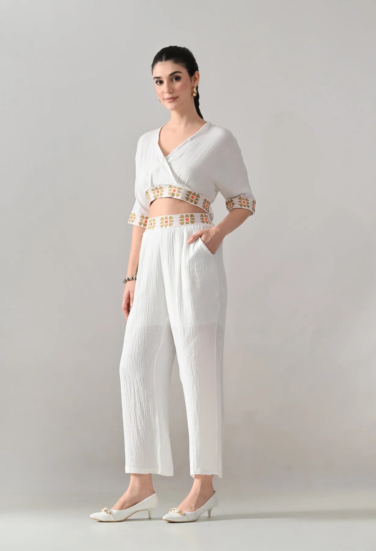 Embroidered Two-Piece Set