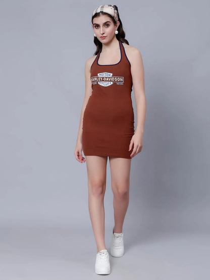 Halter Bodycon Dress With Shirt
