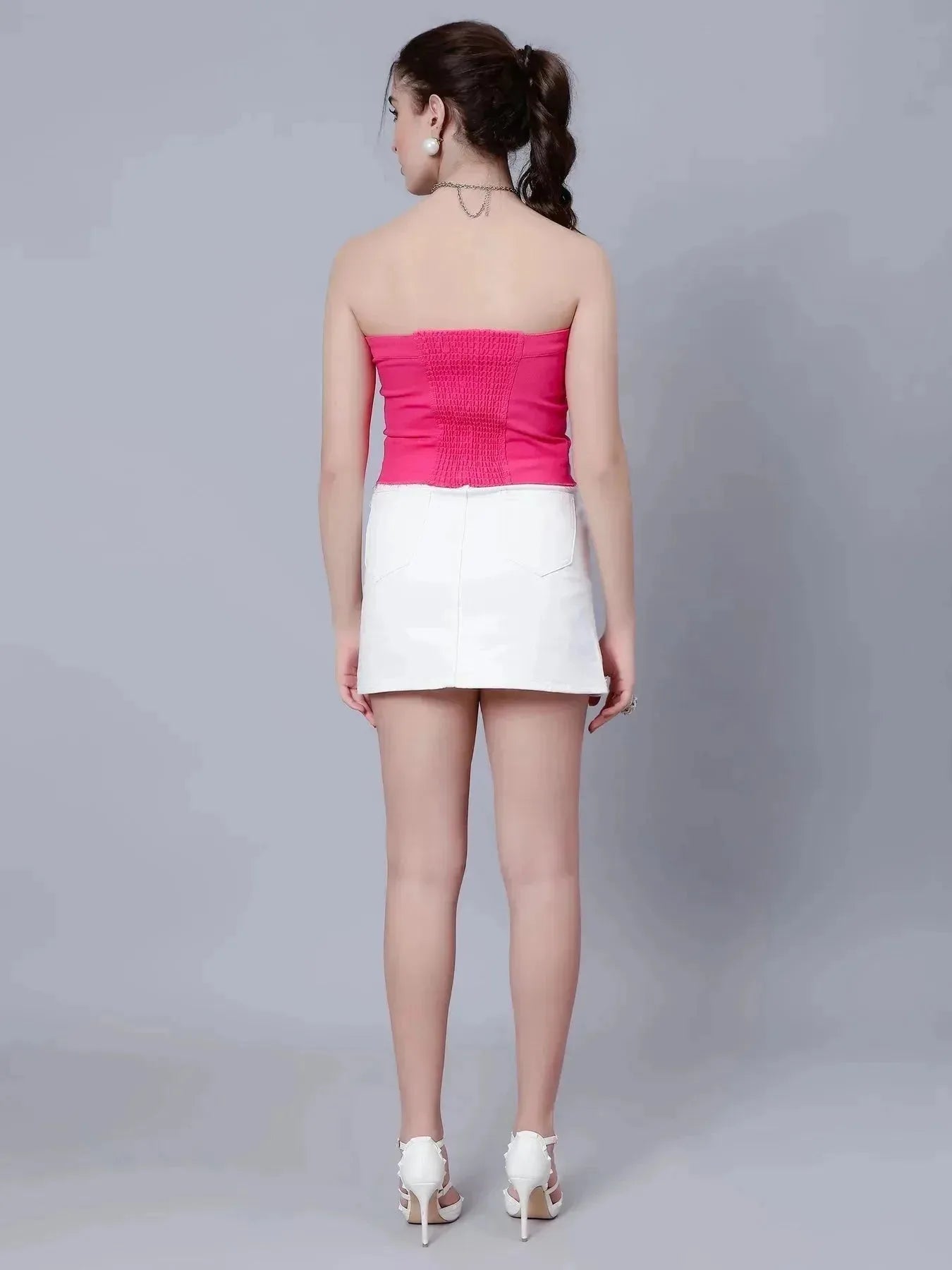 Denim Corset Crop Top