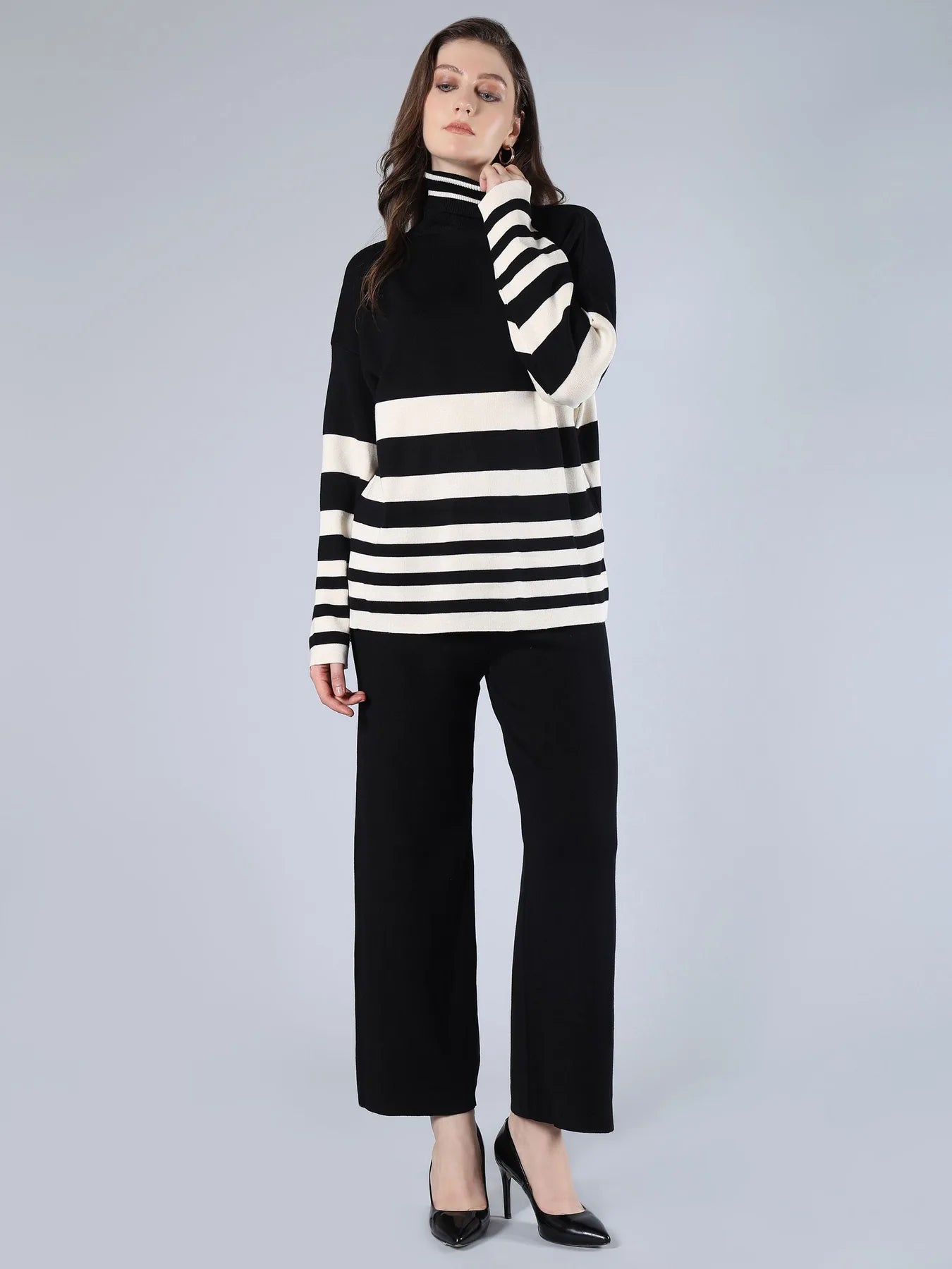 Striped Knitted Two Piece Set