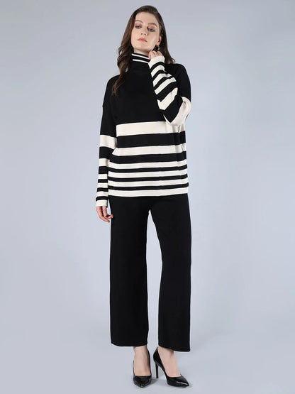Striped Knitted Two Piece Set