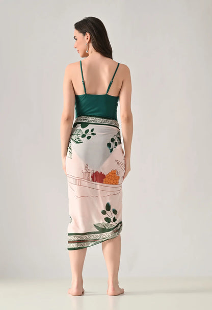 Palm Knot Monokini With Sarong