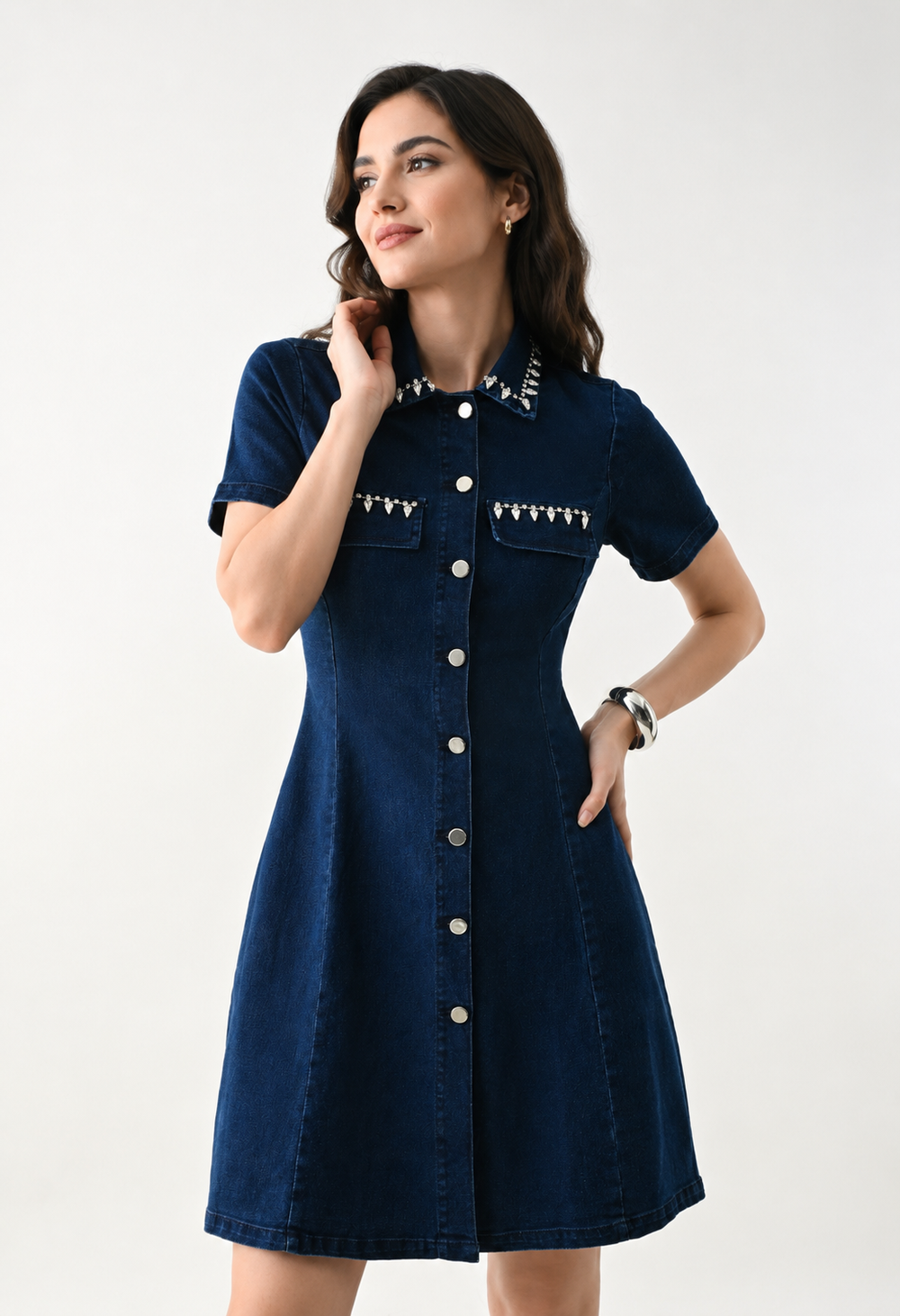 Crystal Denim Mini Dress