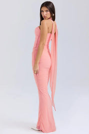 Draped Mesh Corset With Skirt Set