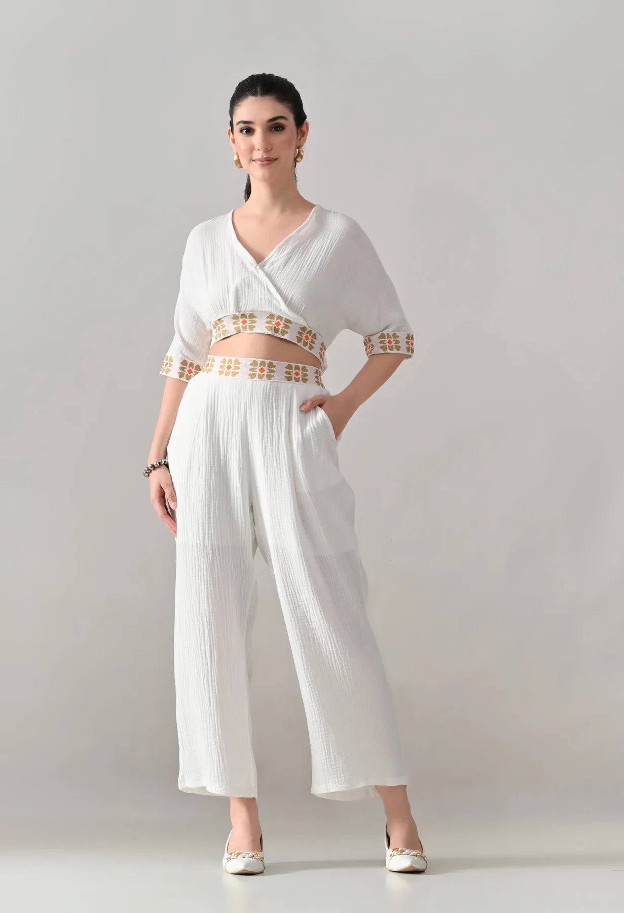 Embroidered Two-Piece Set