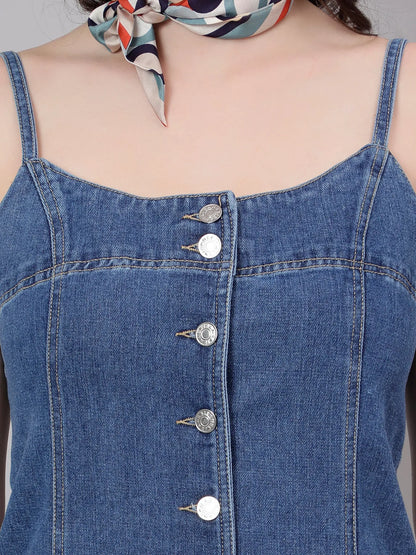 Buttoned Denim Dress