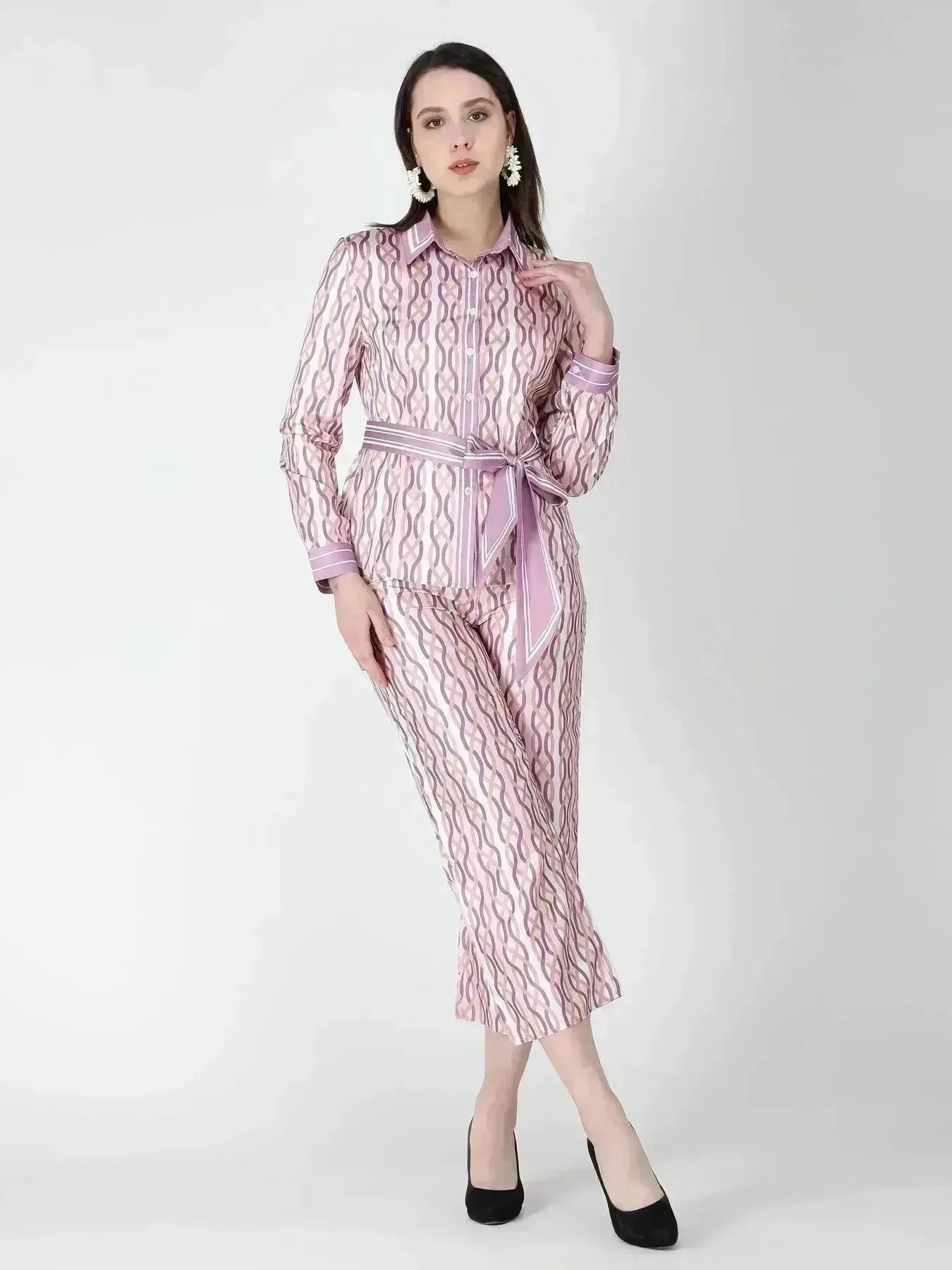 Chain Print Two-Piece Set