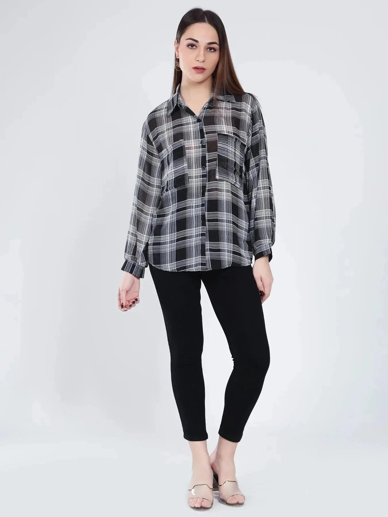 Plaid Sheer Shirt
