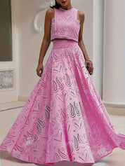 Cut-Work Two-Piece Set