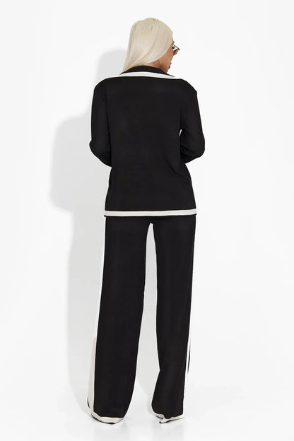 Buttoned Knit Cardigan &amp; Pant Set