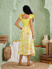 Flower Monokini With Skirt