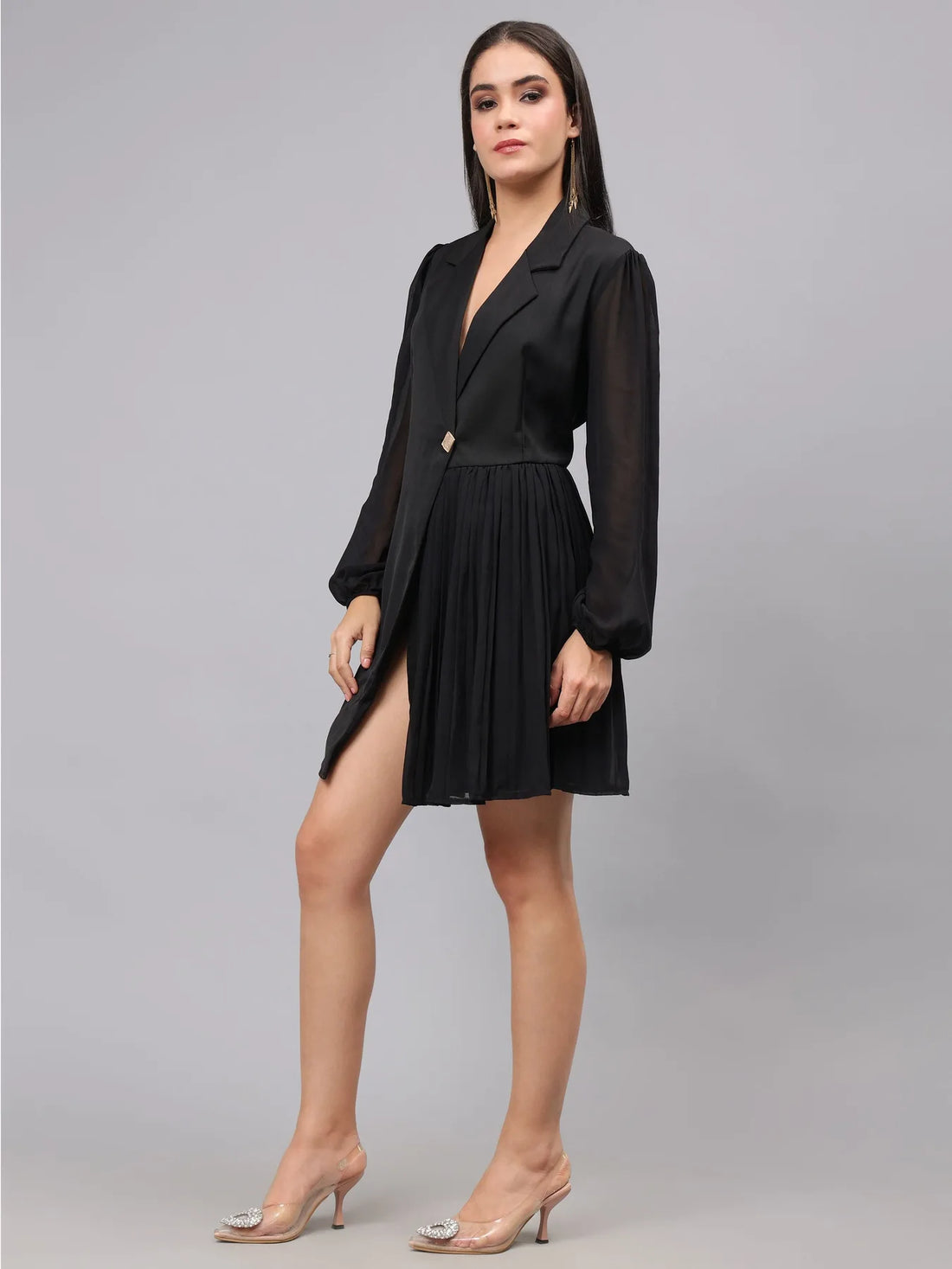 Pleated Wrap Dress