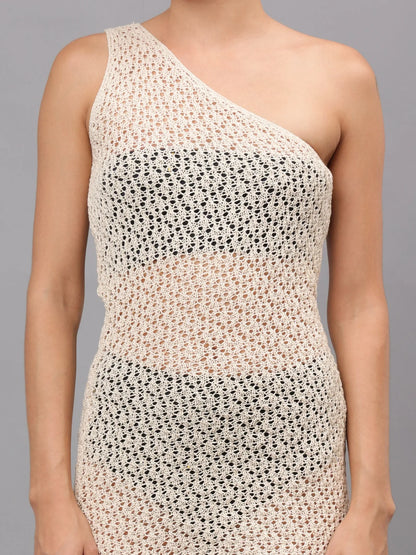 One Shoulder Crochet Cover Up