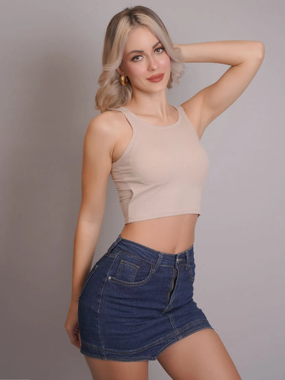 Padded Ribbed Crop Top