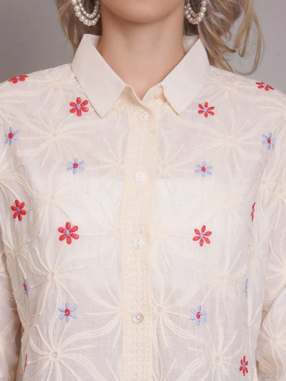 Chain Stitch Embroidered Shirt
