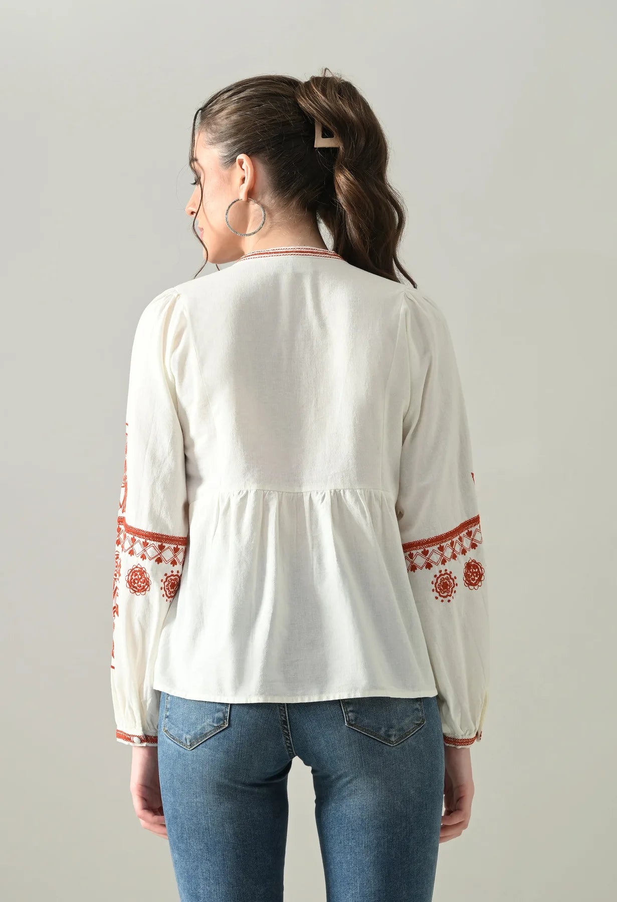 Embroidered Naira Blouse Top