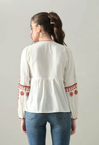 Embroidered Naira Blouse Top