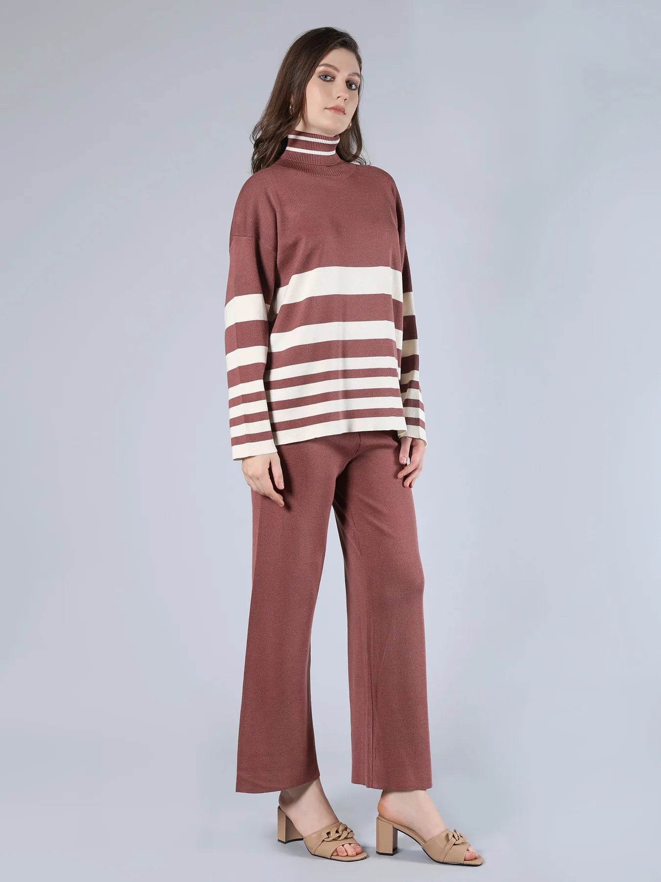 Striped Knitted Two Piece Set