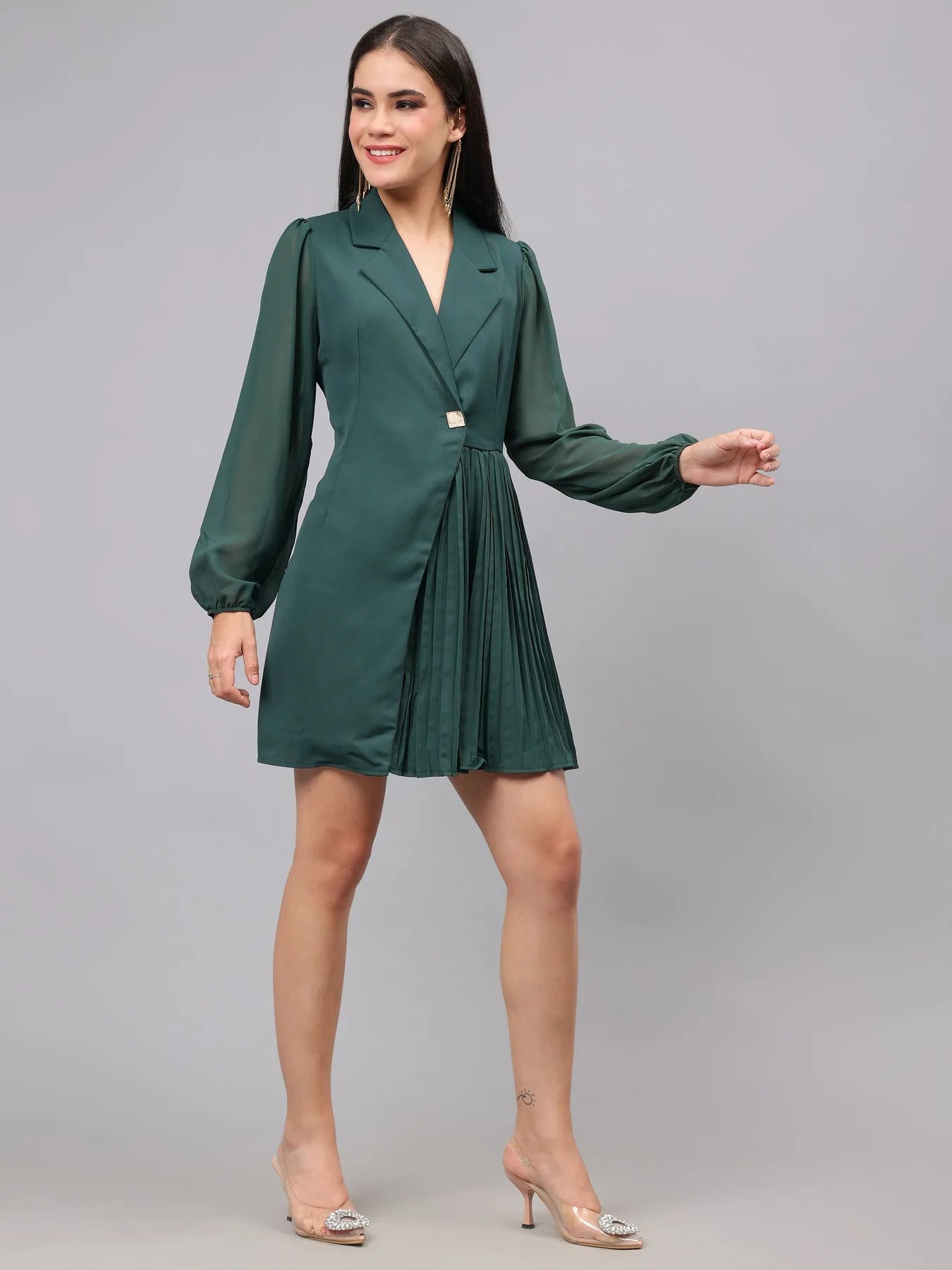 Pleated Wrap Dress