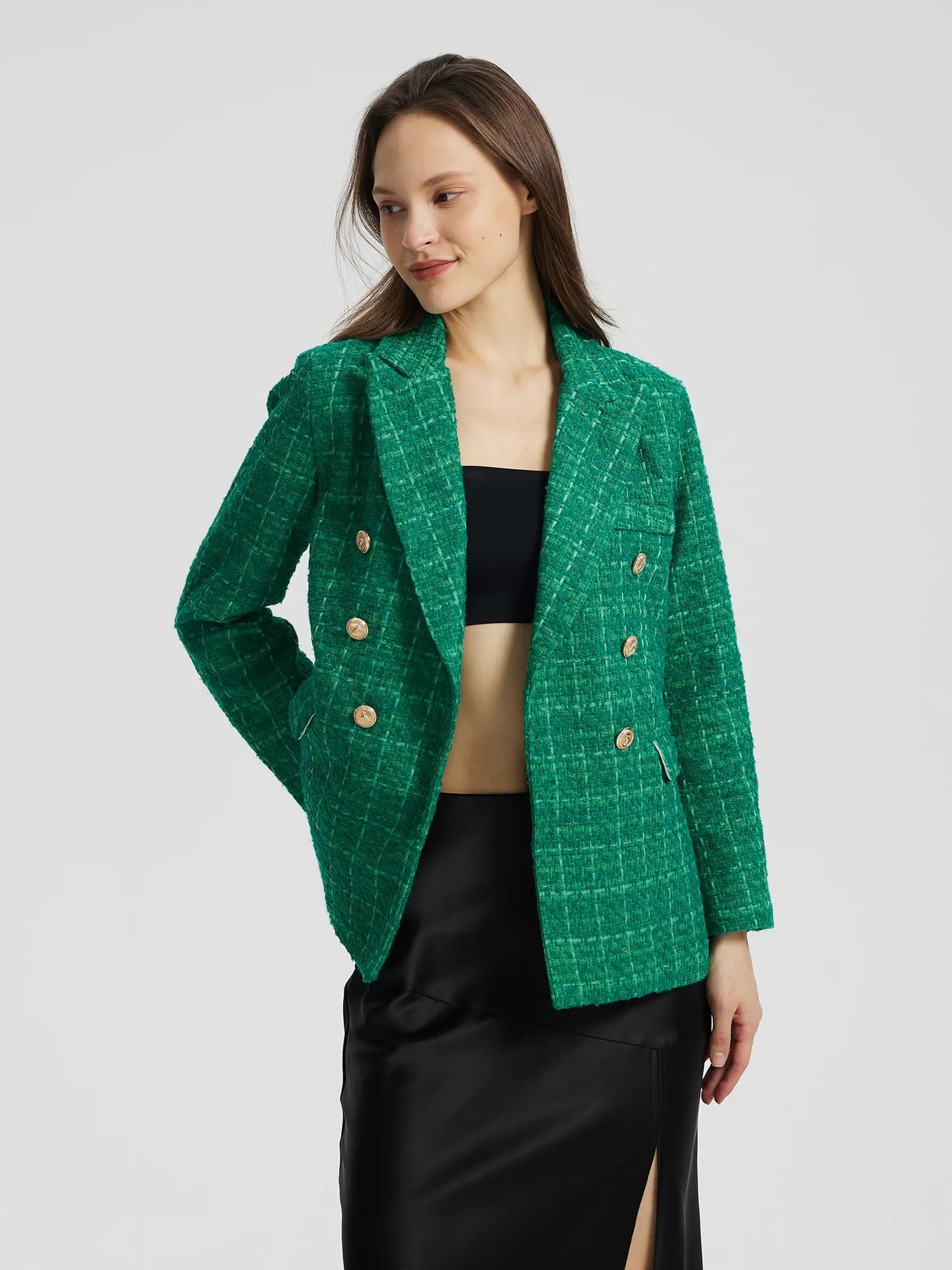 Plaid Tweed Blazer