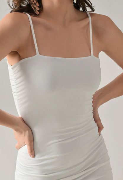 Ruffle Slit Midi Dress